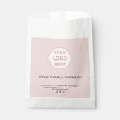 Moderne Custom Logo Bakkerij Roze Papieren Tas Bedankzakje (Voorkant)