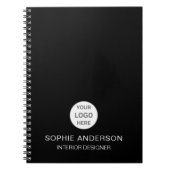 Moderne Custom Logo Black Professional Business Notitieboek (Voorkant)