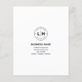 Moderne Custom Logo Foto QR Wit Bedrijf Flyer (Achterkant)