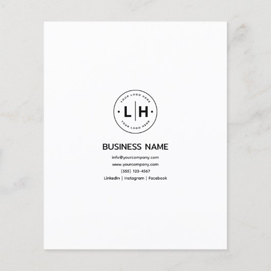 Moderne Custom Logo Foto QR Wit Bedrijf Flyer (Achterkant)