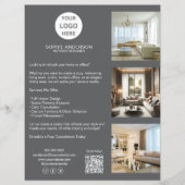 Moderne Custom Logo Grey Professional Business Flyer (Voorkant)