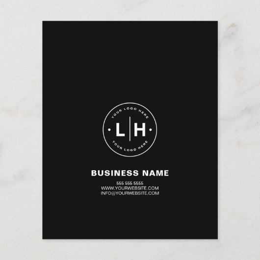 Moderne Custom Logo Photo Black Business Flyer (Achterkant)