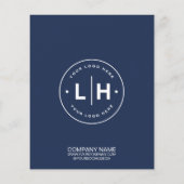 Moderne Custom Logo Photo Navy Blue Business Flyer (Achterkant)