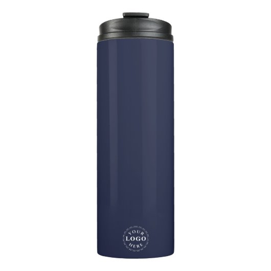 Moderne Custom Logo Tumbler in Clean Navy Design Thermosbeker (Voorkant)