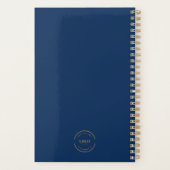 Moderne Custom Logo website Royal blue Gold Planner (Achterkant)
