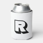 Moderne Custom Monogram Blok Typografie Blikjeskoeler (Blikje Voorkant)