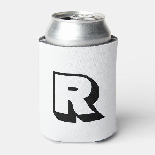 Moderne Custom Monogram Blok Typografie Blikjeskoeler (Blikje Voorkant)