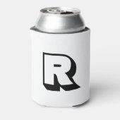 Moderne Custom Monogram Blok Typografie Blikjeskoeler (Blikje Achterkant)