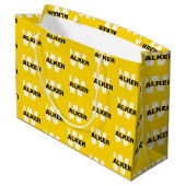 Moderne Custom Monogram Naam Gouden Gift Bag Groot Cadeauzakje (Achterkant Gekanteld)