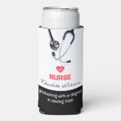 Moderne Custom Nurse Doctor Afstudeerfeest Seltzer Blikjeskoeler (Seltzer Voorkant)
