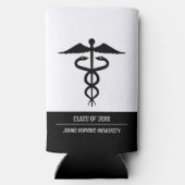 Moderne Custom Nurse Doctor Afstudeerfeest Seltzer Blikjeskoeler (Achterkant)