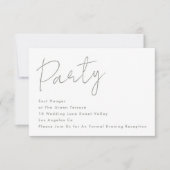 Moderne Custom Party Sage Wit Huwelijksreceptie Kaart (Voorkant)