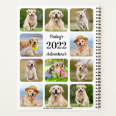 Moderne Custom Pet Dog 11 fotocollage elk jaar Planner (Achterkant)