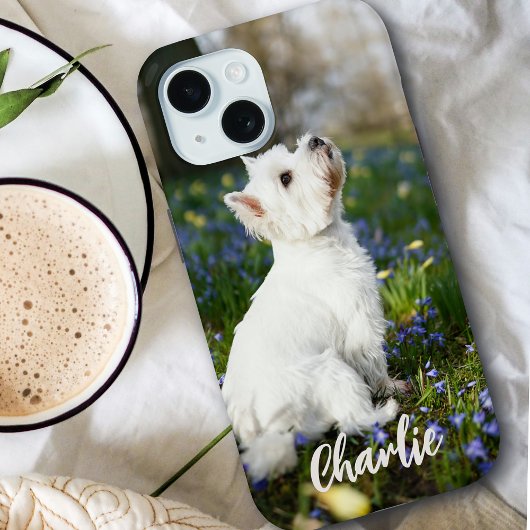 Moderne Custom Pet Photo met gepersonaliseerde die Case-Mate iPhone Case