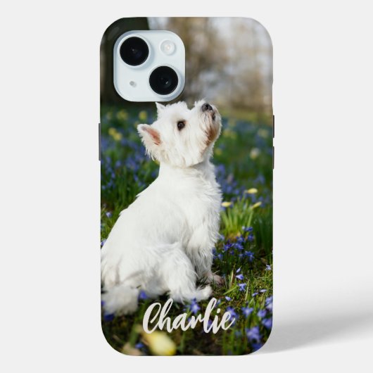 Moderne Custom Pet Photo met gepersonaliseerde die Case-Mate iPhone Case (Achterkant)