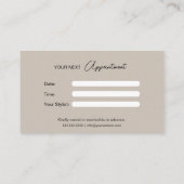 Moderne Custom Photo Hair Stylist Beige Afsprakenkaartje (Achterkant)