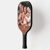 Moderne Custom Photo Monogram Naam Terracotta Wit Pickleball Paddle (Links)