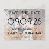 Moderne Custom Photo Overlay Bruiloft Sla de datum Aankondigingskaart (Voorkant)