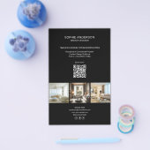 Moderne Custom Photo QR Black Professional Busines Flyer (Enkel)