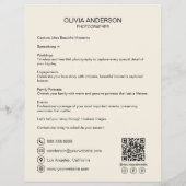 Moderne Custom Photo QR Cream Fotograaf Bedrijf Flyer (Achterkant)
