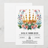 Moderne Custom Prinses Kroon Verjaardag Kaart (Voorkant / Achterkant)
