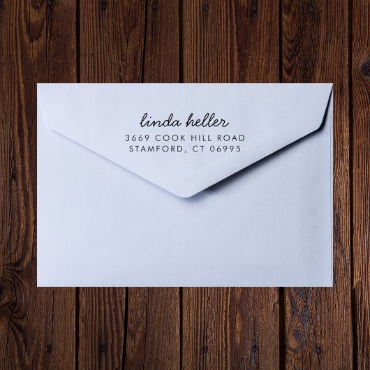 Moderne Custom Return Adresnaam Zelfinkt Rubberstempel