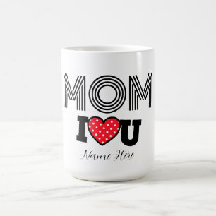 Moderne Custom Schattige Mom Red Heart Koffiemok