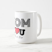 Moderne Custom Schattige Mom Red Heart Koffiemok (Voorkant rechts)