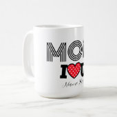 Moderne Custom Schattige Mom Red Heart Koffiemok (Voorkant links)