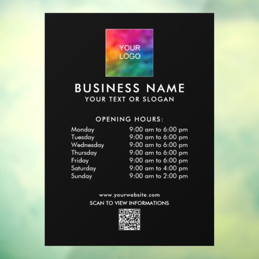 Moderne Custom Sjabloon Business Logo QR Code Raamsticker (Vel 3)
