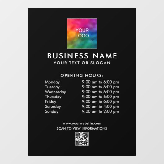 Moderne Custom Sjabloon Business Logo QR Code Raamsticker (Vel)