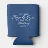 Moderne Custom Wedding Couple Naam Blue Can Blikjeskoeler (Achterkant)