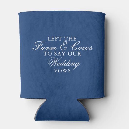 Moderne Custom Wedding Couple Naam Blue Can Blikjeskoeler (Achterkant)