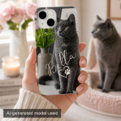 Moderne Cute Aangepaste Foto & Naam van Huisdier m Case-Mate iPhone Case
