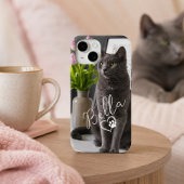 Moderne Cute Aangepaste Foto & Naam van Huisdier m Case-Mate iPhone Case