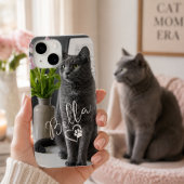 Moderne Cute Aangepaste Foto & Naam van Huisdier m Case-Mate iPhone Case