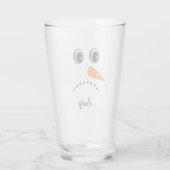 Moderne Cute Aangepaste Sneeuwman gezicht glas (Achterkant)