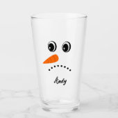 Moderne Cute Aangepaste Sneeuwman gezicht glas (Voorkant)