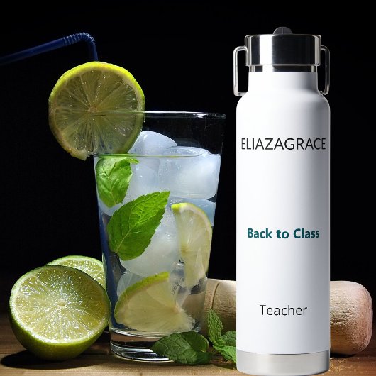 Moderne Cute Aangepaste Terug naar Klas Leraar Waterfles