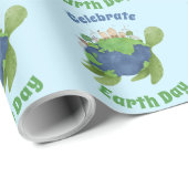 Moderne Cute Aarde Dag Zeeschildpad Aangepaste Tek Cadeaupapier (Rol Hoek)
