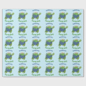 Moderne Cute Aarde Dag Zeeschildpad Aangepaste Tek Cadeaupapier (Vlak)