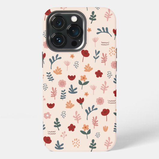 Moderne Cute Aesthetic Flower Pattern iPhone Hoesje (Achterkant)