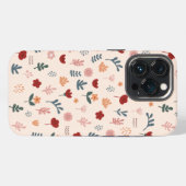 Moderne Cute Aesthetic Flower Pattern iPhone Hoesje (Achterkant horizontaal)