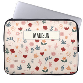 Moderne Cute Aesthetic Flower Pattern Laptop Sleeve