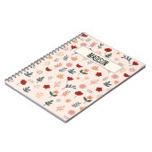 Moderne Cute Aesthetic Flower Pattern Notitieboek (Linkerzijde)
