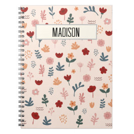 Moderne Cute Aesthetic Flower Pattern Notitieboek