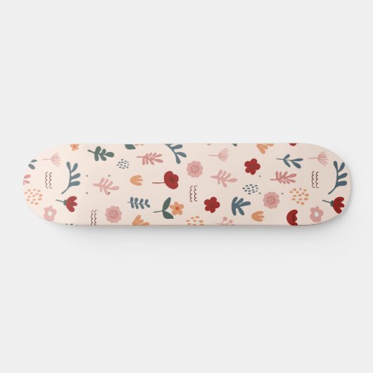 Moderne Cute Aesthetic Flower Pattern Persoonlijk Skateboard (Horizontaal)
