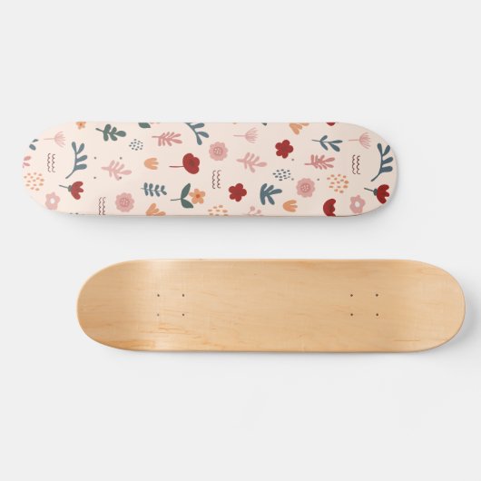 Moderne Cute Aesthetic Flower Pattern Persoonlijk Skateboard (Horizontaal)