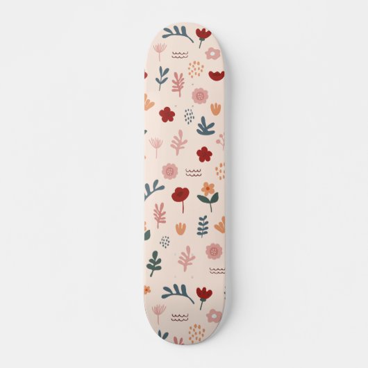 Moderne Cute Aesthetic Flower Pattern Persoonlijk Skateboard (Voorkant)