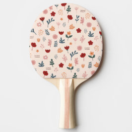 Moderne Cute Aesthetic Flower Pattern Tafeltennisbatje